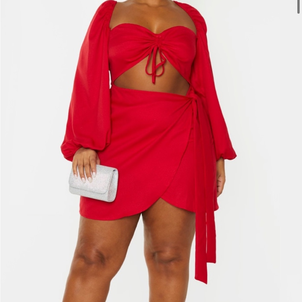 RED CUT OUT BODYCON DRESS